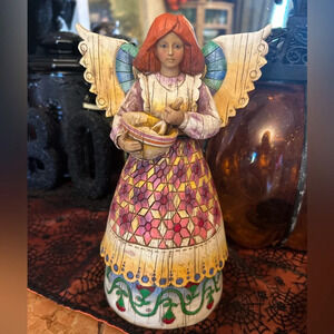 Jim Shore Heartwood Creek Angel of Contentment cooking kitchen mixing